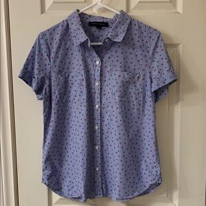 🌷3 for$25🌷Tommy Hilfiger, US M, Blue White & Red Pin Striped Button Down Shirt